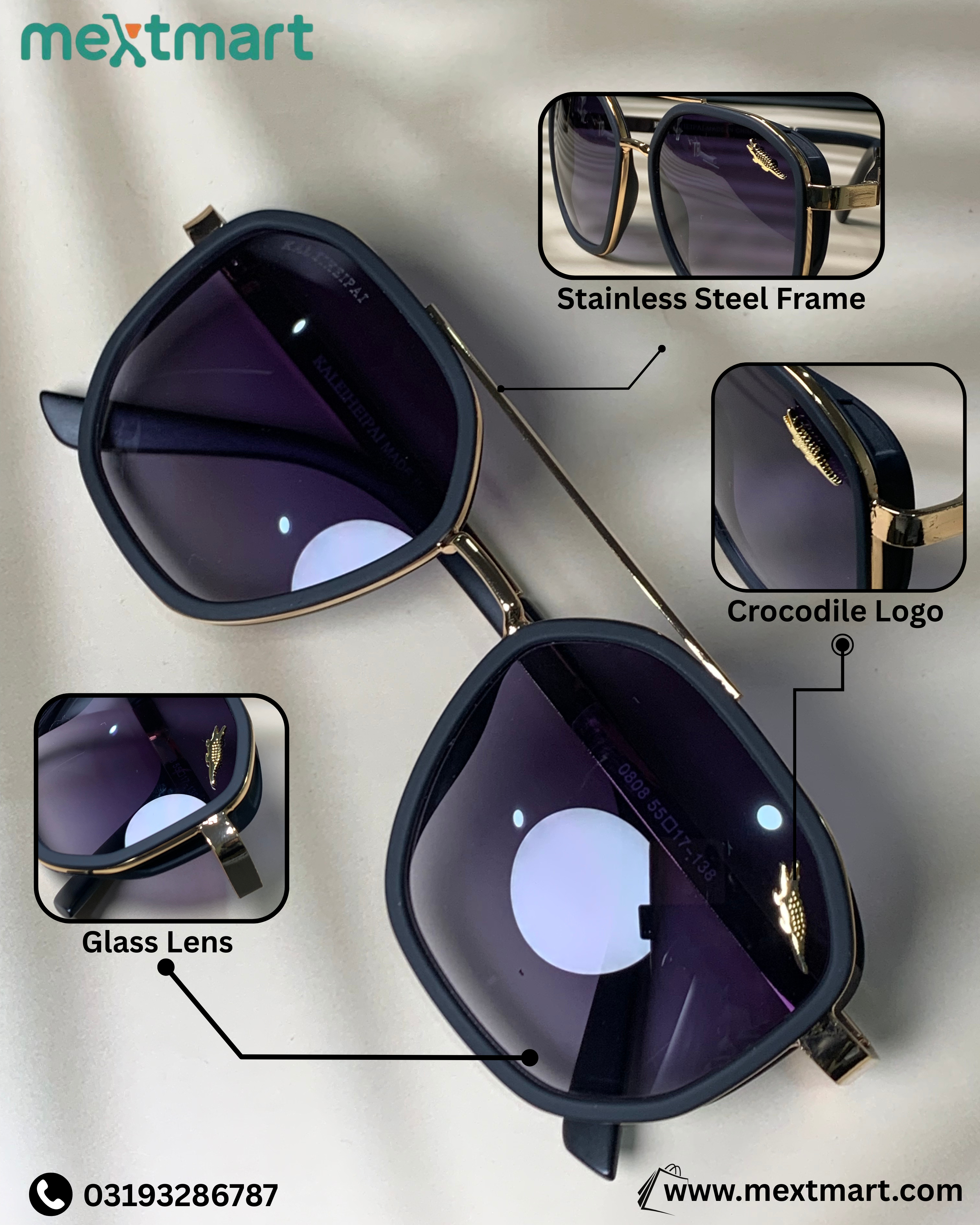 Mextmart Classic Gold Sunglasses