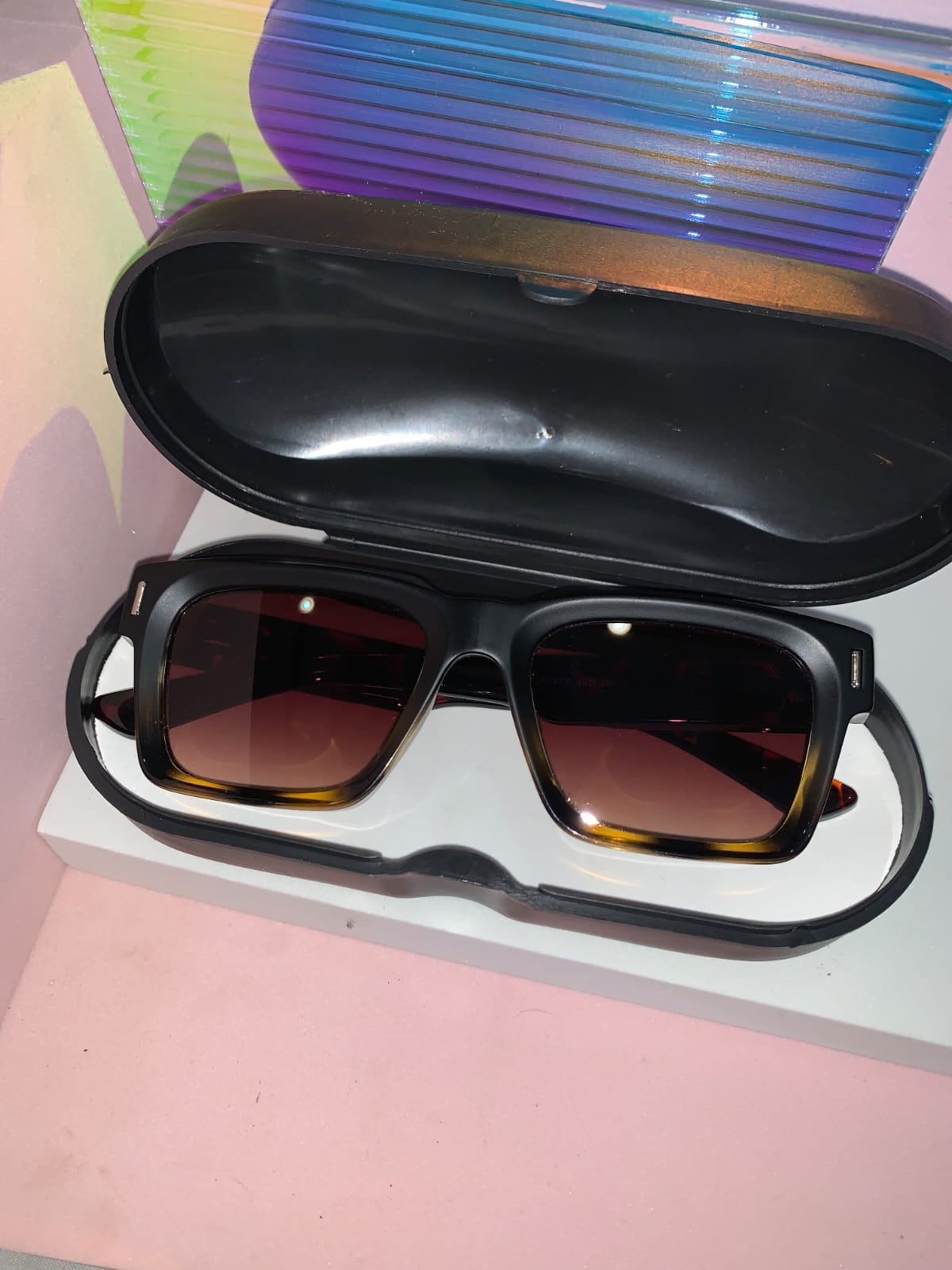 Mextmart Midnight Amber Squares Sunglasses